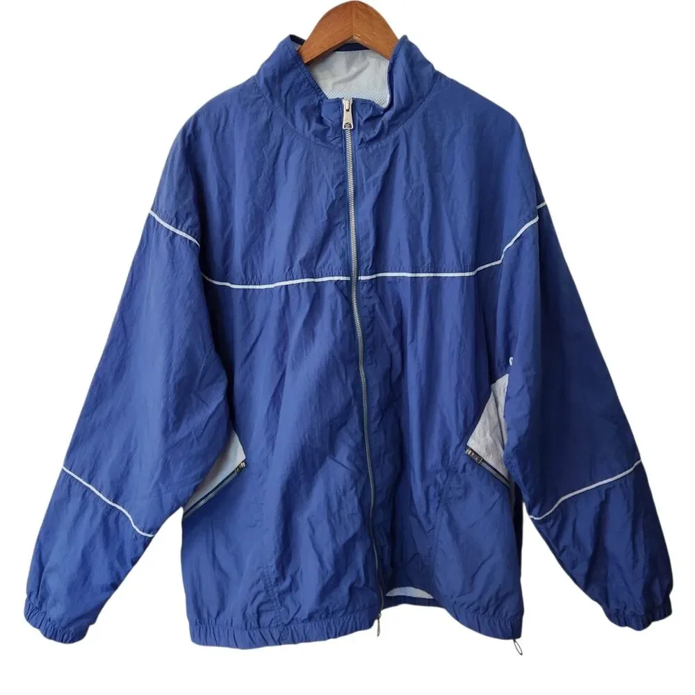Air Jordan Flight Blue Mens 2XL Nylon Track Jacket Warm Up Full Zip DV7624-485